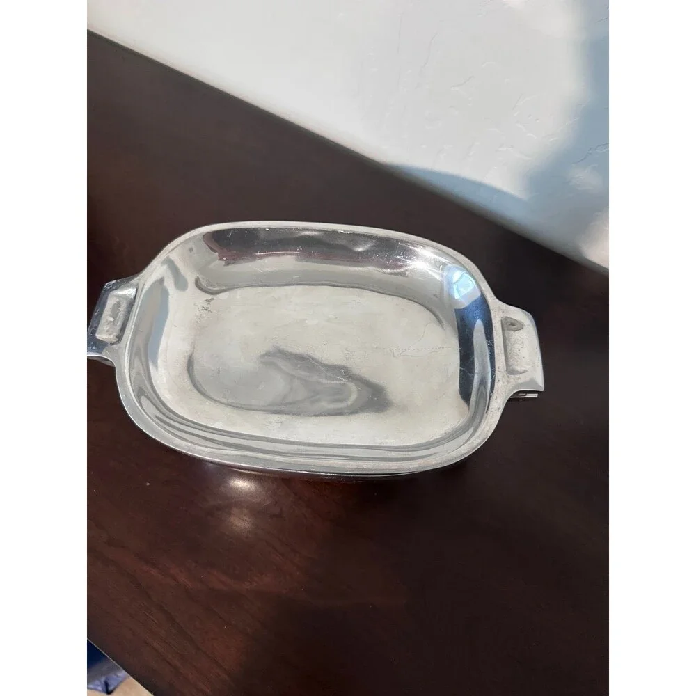 Nambe 13 Vintage Dutch Oven Metal With Lid Alloy Polished Aluminum Rectangle